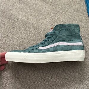 Vans SK8-Hi Teal Checkered High-Tops